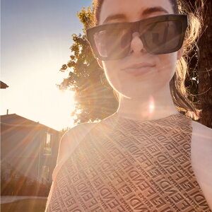 Karen Walker Black Rectangular Sunglasses — Designer Shades